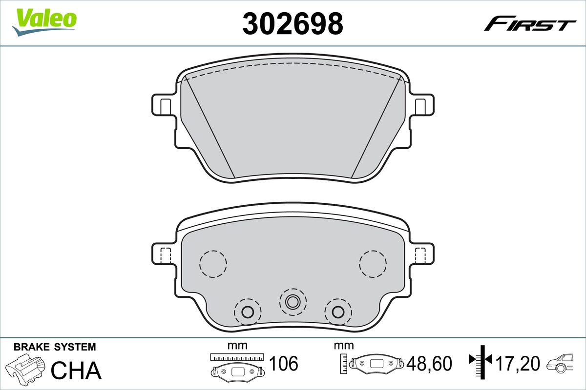 VALEO Fékbetét, mind 302698_VALEO